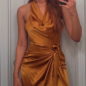 Amanda Uprichard Martine Silk Halter Gown (sz: M)